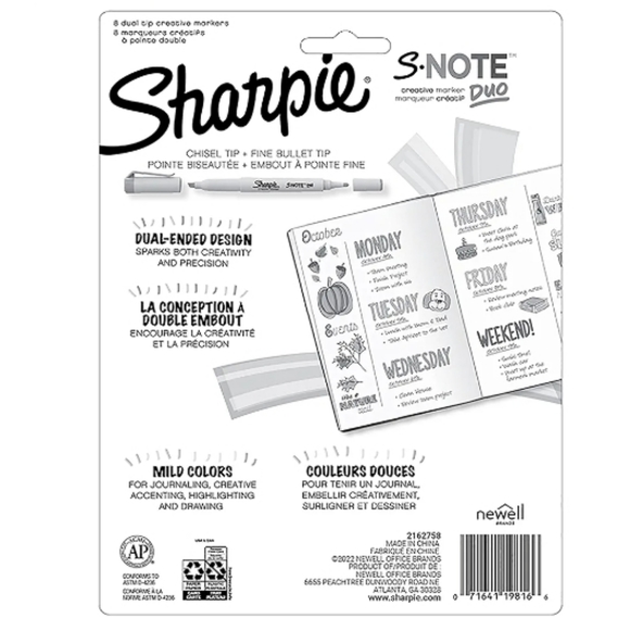 SHARPIE-S-NOTE DUO DUAL ENDED CREATIVE HIGHLIGHTERS (8PK ASSORTED) - Picture 5 of 6